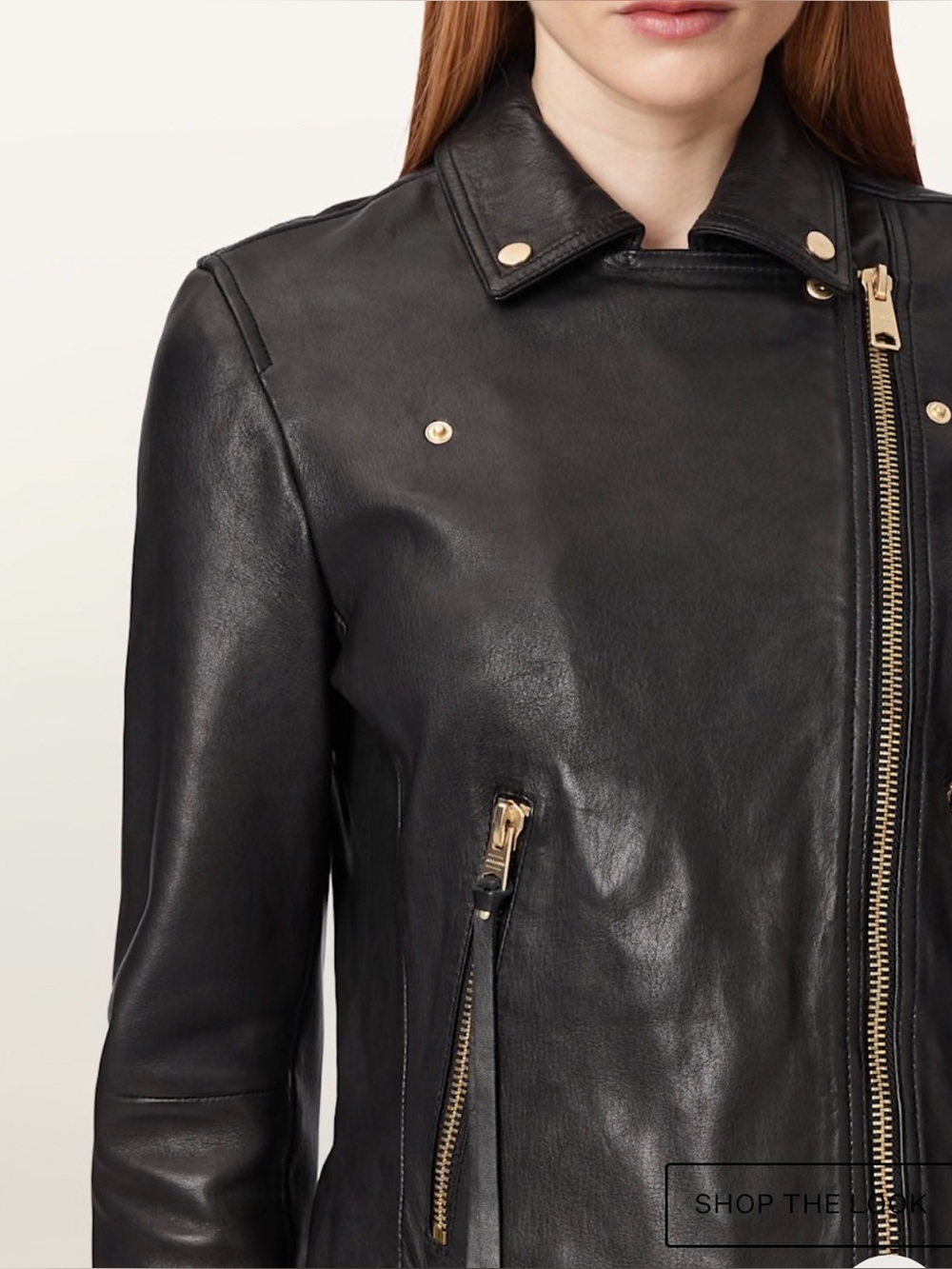 ALLSAINTS BLACK DALBY SHEEPSKIN MOTO JACKET SIZE 6
